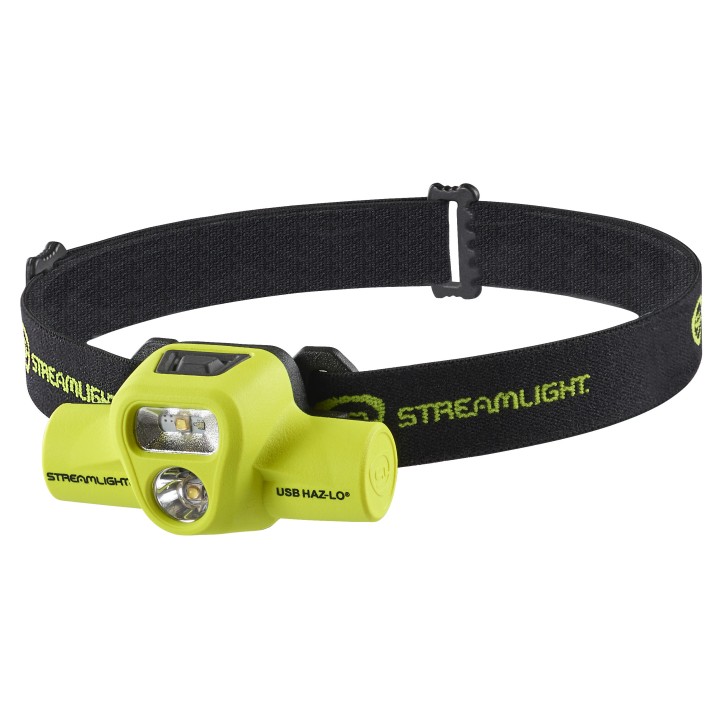 Lampe frontale USB Haz-Lo rechargeable - IP67 - Bandeau caoutchouc et classique - Double faisceau 250 lumens