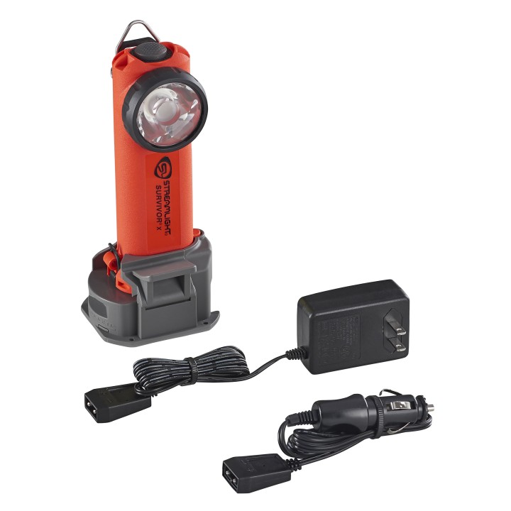 Survivor X ATEX - 230V AC/12V DC  - Lampe coudée rechargeable 250lm Zone 0 avec chargeur - Orange
