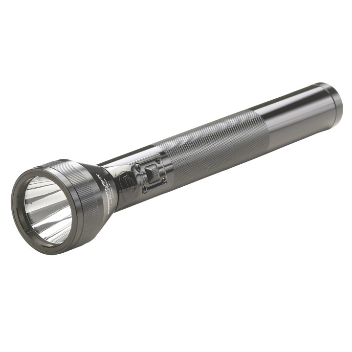 Torche Aluminium 450lm portée 529m rechargeable avec 2 manchons de recharge 230V AC / 12V DC 770gr. / 33.3cm