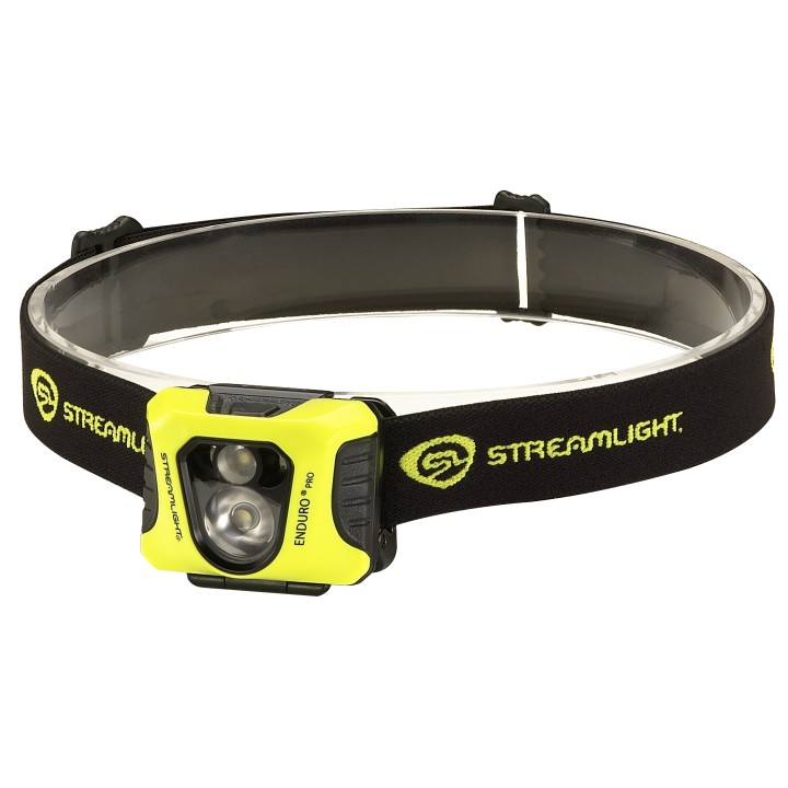 Enduro Pro - frontale avec 3 piles Alkalines AAA , élastique bandeau - Blister - Noire/Jaune